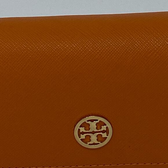 Tory Burch Orange Gold Tone Logo Sunglasses Eyeglasses Case 6.5 x 3.5 Case Only - Picture 5 of 11